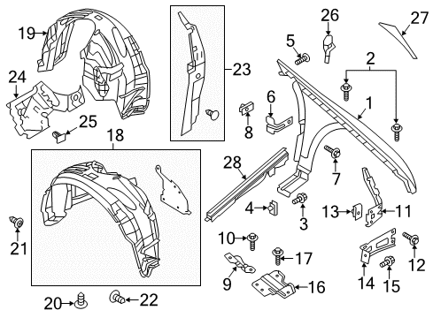 2014 Lincoln MKS Fender & Components Diagram