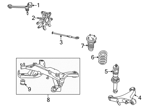 2003 Lincoln LS Shock Absorber Assembly Diagram for BU2Z-18V125-BV