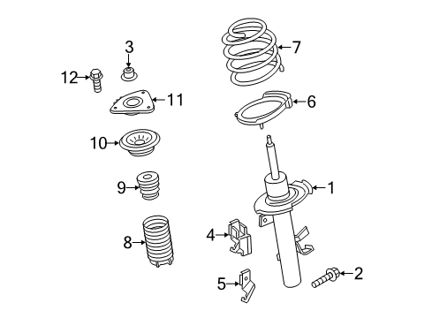 2014 Ford Escape Struts & Components - Front Diagram