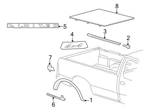 2005 Ford F-150 Exterior Trim - Pick Up Box Diagram 1 - Thumbnail