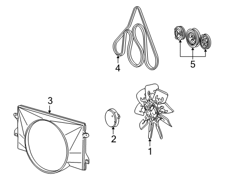 1994 Ford E-250 Econoline Cooling System, Belts & Pulleys Diagram 1 - Thumbnail