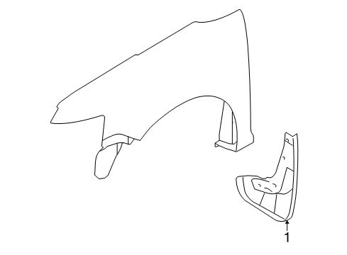 2014 Ford Flex Mud Guard, Front Diagram for 9A8Z-16A550-AA
