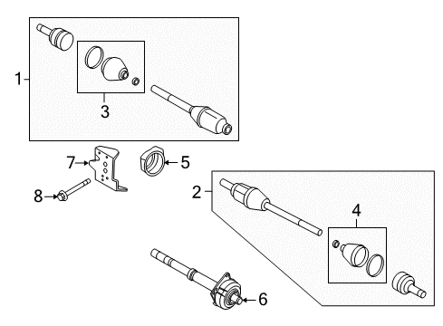 2011 Mercury Mariner Front Axle Shaft Diagram for 5M6Z-3A427-AB