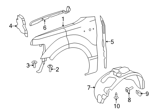 2010 Ford F-150 Fender & Components Diagram 1 - Thumbnail