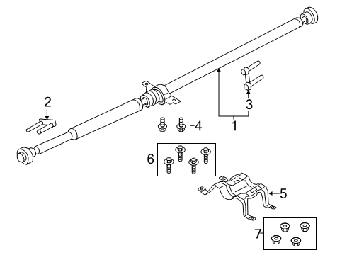 2015 Ford Edge Drive Shaft - Rear Diagram