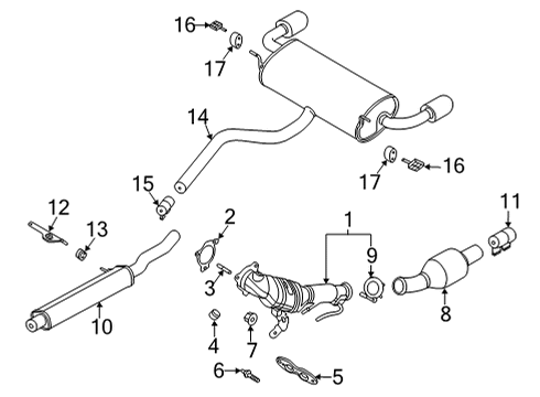 2021 Lincoln Corsair MUFFLER ASY - CENTRE AND REAR Diagram for LX6Z-5230-PG