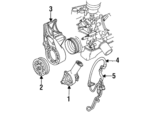 1993 Ford F-250 P/S Pump & Hoses Diagram