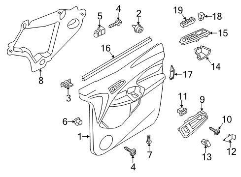 2018 Ford Transit Connect Panel Assembly - Door Trim Diagram for DT1Z-6023942-CF