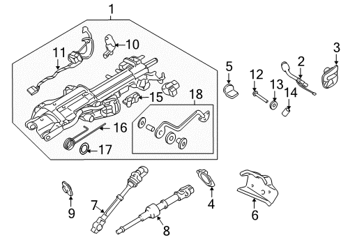 2003 Ford Expedition Column Assembly - Steering Diagram for 2L1Z-3C529-GA