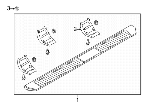 2022 Ford F-150 Step Assembly Diagram for FL3Z-16450-CD