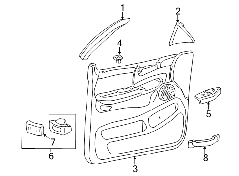 2003 Ford F-150 Panel Assembly - Door Trim Diagram for XL3Z-1523942-AAC