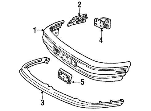 1993 Mercury Sable Bracket - License Plate Diagram for F24Y-17A385-A