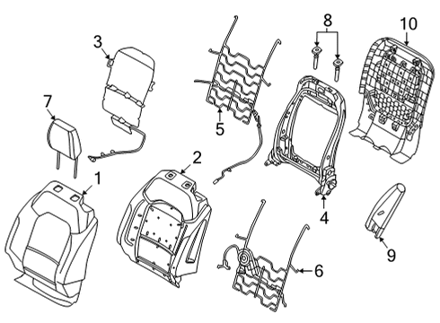 2022 Ford Bronco COVER ASY - SEAT BACK Diagram for M2DZ-7864416-DB