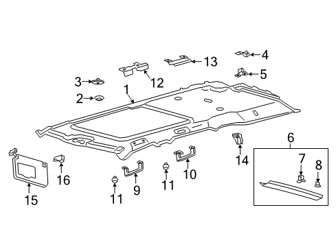 2023 Lincoln Navigator VISOR ASY - SUN Diagram for JL7Z-7804105-JD