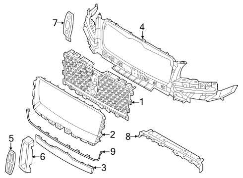 2024 Lincoln Navigator Grille & Components Diagram