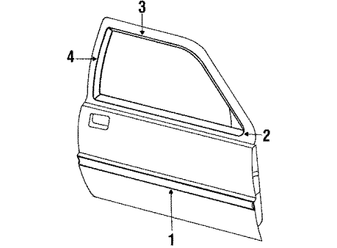 1986 Ford Thunderbird Door & Components Diagram