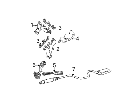 2004 Ford Taurus Catalytic Converter Assembly Diagram for 3F1Z-5E212-AB