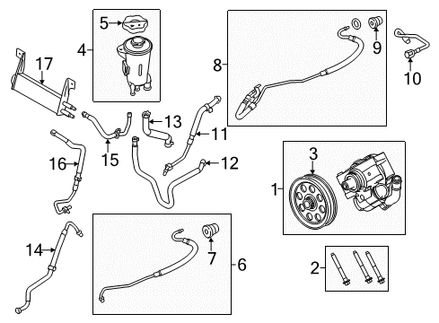 2016 Ford F-350 Super Duty P/S Pump & Hoses, Steering Gear & Linkage Diagram 3 - Thumbnail