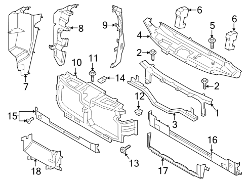 2023 Ford F-350 Super Duty Radiator Support Diagram