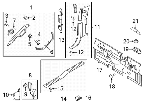 2021 Ford F-150 Interior Trim - Cab Diagram 8 - Thumbnail