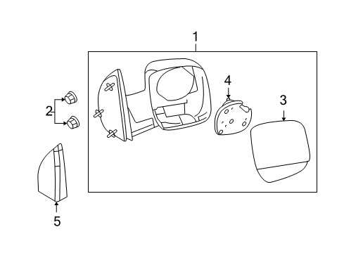 2009 Ford E-250 Glass Assembly - Rear View Outer Mirror Diagram for 7C2Z-17K707-B