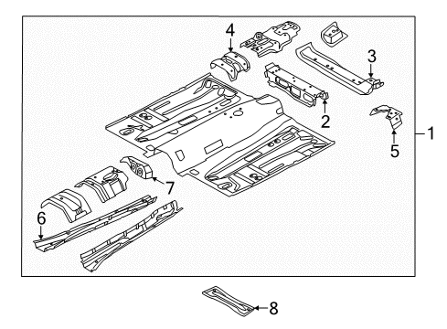 2014 Ford Focus Pillars, Rocker & Floor - Floor & Rails Diagram 1 - Thumbnail