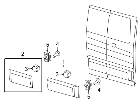 2023 Ford Transit-150 Exterior Trim - Side Door Diagram 1 - Thumbnail