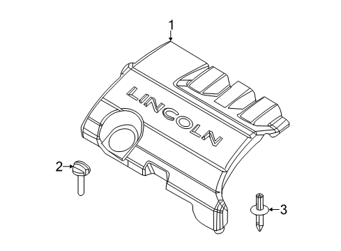 2013 Lincoln MKS Engine Appearance Cover Diagram