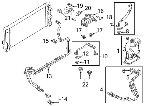 2014 Ford Edge Oil Cooler Assembly Diagram for CT4Z-7A095-B