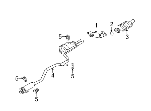 2009 Mercury Milan Exhaust Components Diagram 1 - Thumbnail