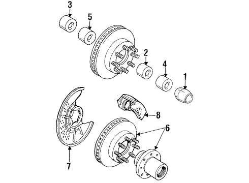 1987 Ford Ranger Front Brakes Diagram 1 - Thumbnail