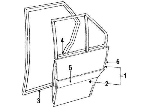 1996 Ford Escort Weatherstrip Diagram for F1CZ5825324A