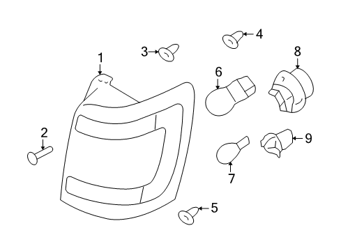 2008 Mercury Mariner Bulbs Diagram 9 - Thumbnail