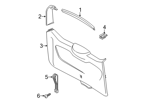 2022 Ford Transit Connect Trim - Tailgate Diagram for DT1Z-1742907-AA