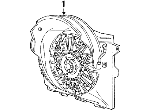 2002 Mercury Grand Marquis Cooling System, Radiator, Water Pump, Cooling Fan Diagram 1 - Thumbnail