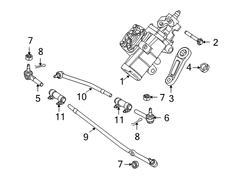 2009 Ford E-350 Super Duty Steering Column & Wheel, Steering Gear & Linkage Diagram 2 - Thumbnail