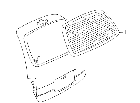 2004 Mercury Monterey Lift Gate - Glass & Hardware Diagram