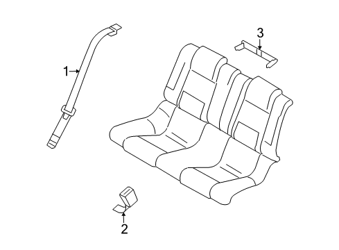 2010 Ford Mustang Buckle Assembly - Seat Belt Diagram for 7R3Z-6361203-AA