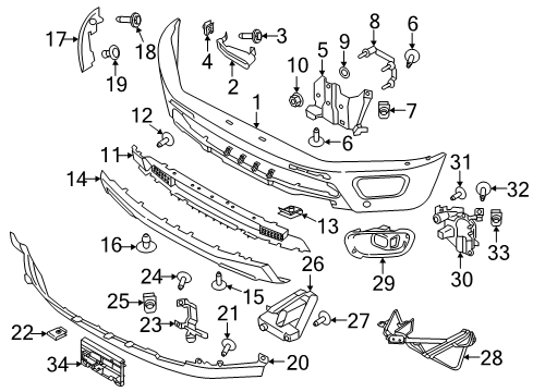 2023 Ford Ranger Bumper & Components - Front Diagram 1 - Thumbnail