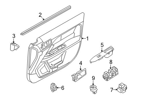 2009 Mercury Milan Panel Assembly - Door Trim Diagram for 8N7Z-5423942-BB