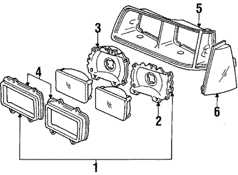 1985 Mercury Cougar Front Lamps Diagram