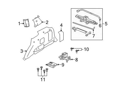 2010 Mercury Mariner Interior Trim - Quarter Panels Diagram 1 - Thumbnail