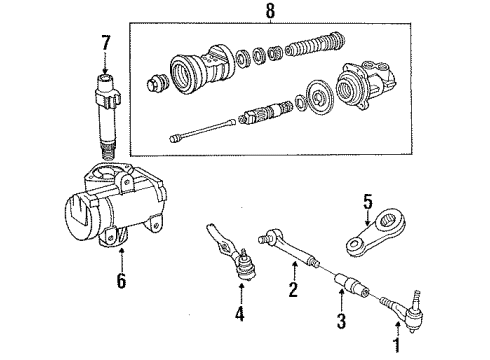 1991 Ford Ranger P/S Pump & Hoses, Steering Gear & Linkage Diagram 3 - Thumbnail