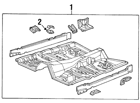 2002 Ford Crown Victoria Pan Assembly Floor Diagram for 2W7Z5411135BA