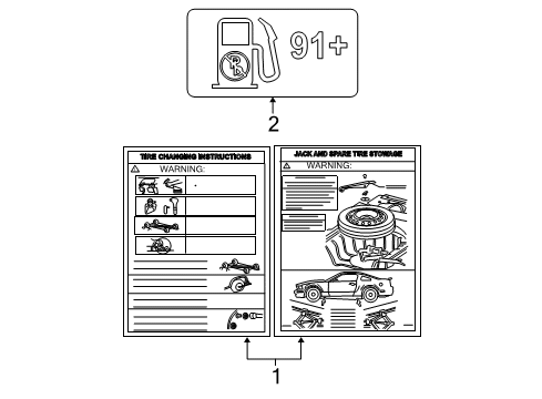 2008 Ford Mustang Information Labels Diagram