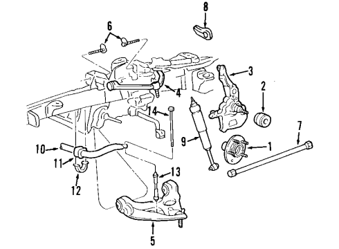 2006 Ford Ranger Front Suspension, Control Arm Diagram 5 - Thumbnail