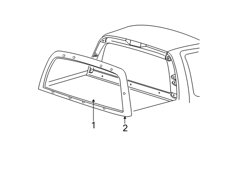 1998 Ford F-150 Back Glass, Reveal Moldings Diagram 2 - Thumbnail