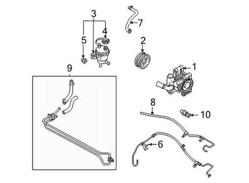 2007 Ford Escape P/S Pump & Hoses, Steering Gear & Linkage Diagram 2 - Thumbnail