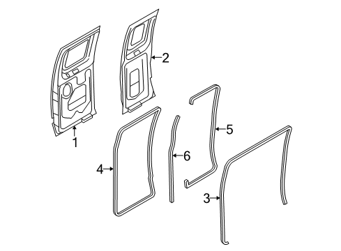 2012 Ford E-250 Side Loading Door - Door & Components Diagram 1 - Thumbnail