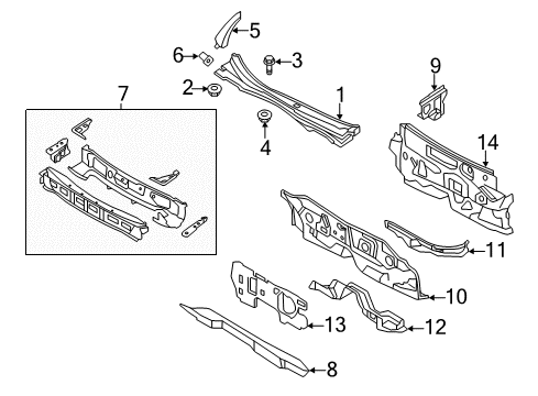 2006 Lincoln Zephyr Cowl Diagram